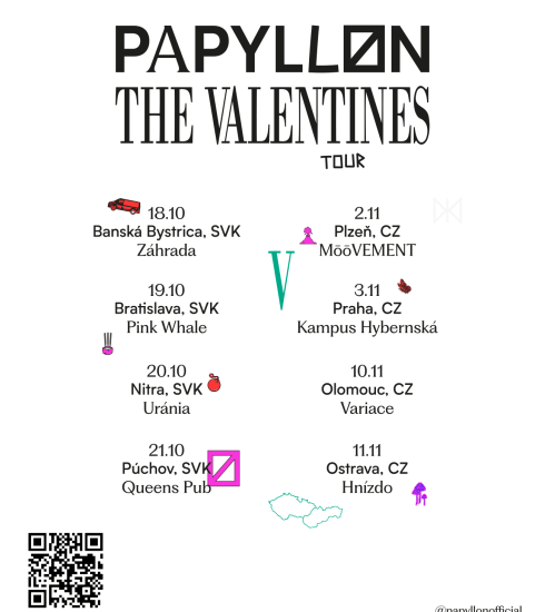 Papyllon a The Valentines tour