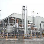 Na snímke zariadenie na zachytávanie a skvapalňovanie CO2 počas slávnostného uvedenia prvého zariadenia na zachytávanie a skvapalňovanie CO2 na Slovensku v areáli spoločnosti Enviral v Leopoldove